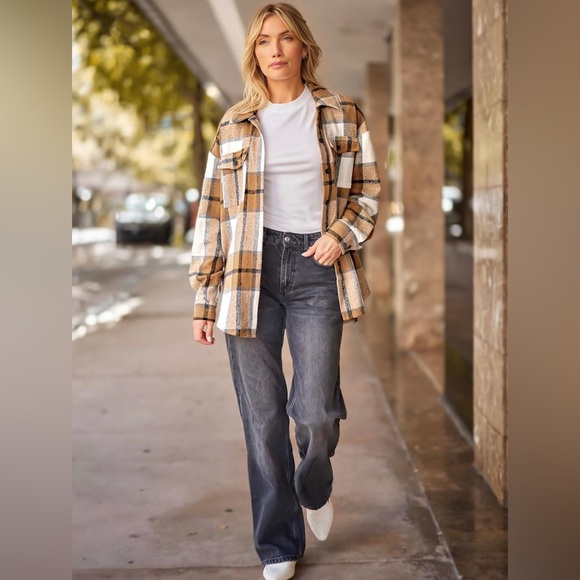 Amazon Find- Women’s Casual Plaid Shacket Button Down Long Sleeve Shirt - Picture 4 of 6